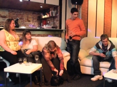 Chubby party girl takes off her clothes at bbw party