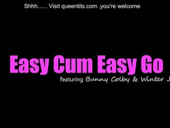 Grote mammen, Blond, Pijpbeurt, Bruinharig, Sperma shot, Tiener, Trio