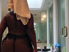 Amateur, Salle de bains, Noire, Noir ébène, Voyeur