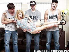 デカ尻, デカチン, ブロンド, フェラチオ, バック, 自然山雀, ショートヘア, ティーン