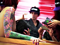 茶髪の, 指いじり, グループ, ラティーナ, なめる, ピアス, ペニスバンド, おもちゃ