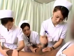 Asiatisch, Gruppe, Handjob, Japanische massage, Uniform