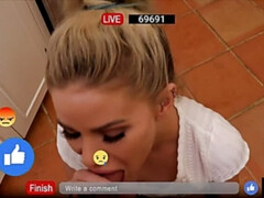 Grosser arsch, Blondine, Blasen, Hundestellung, Aufs gesicht abspritzen, Hd, Pov, Rasiert