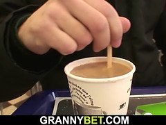 デカ尻, フェラチオ, 祖父, お婆さん, 巨大, 熟年, 現実, 馬乗り