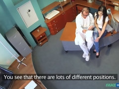 浮気者, カップル, バック, なめる, 看護婦, オマンコ, ユニフォーム, のぞき