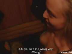 Amateur, Blonde, Sucer une bite, Lunettes, Pov, Adolescente