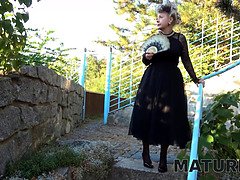 ヨーロピアン, お婆さん, Hd, 熟年, アウトドア, 息子, ストッキング