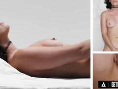 Braunhaarige, Kitzler, Frau, Brille, Masturbation, Orgasmus, Muschi, Solo