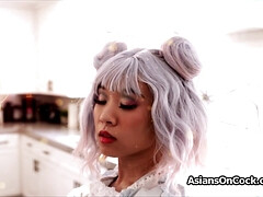 18 años, Asiático, Rubia, Mamada, Polla, Pajear, Sexo duro, Adolescente