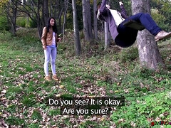 Жопа, Брюнетки, Лесбиянка, На природе, Крошечные, Пирсинг, Сиськи, Подглядывание