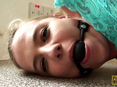Throatfucked UK Sub Tied Up And Spanked