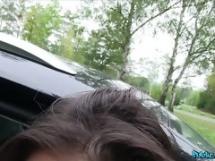 Leie, Blasen, Auto, Hundestellung, Im freien, Pov, Öffentlich, Muschi