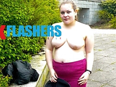 デカパイ, イギリス人, オナニー, オーガズム, アウトドア, 公共, 剃毛, 一人