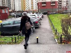 Enthousiasteling, Kont, Auto, Sperma shot, Tepels, Gezichtspunt, Openbaar, Slikken