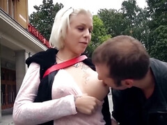 Leie, Grosse titten, Blondine, Spermaladung, Aufs gesicht abspritzen, Deutsch, Milf, Im freien