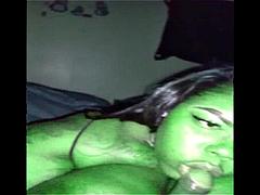 Gorda, Tetas grandes, Negro, Mamada, Ébano, Tetas