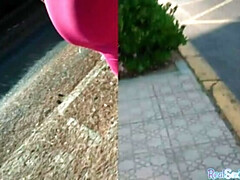 エロティック, ヨーロピアン, アウトドア, 現実, 馬乗り, スペイン人, フェラする, パイ刷り