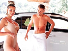 アナル, デカ尻, デカパイ, ブロンド, フェラチオ, 淫乱熟女, アウトドア, 剃毛