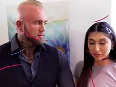 Office exchange: nasty stepdads trade teeny daughters