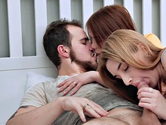 フェラチオ, カップル, ハードコア, なめる, オナニー, オージー, 赤毛, 一人