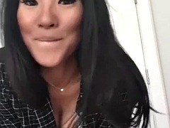 Asiático, Chica, Solo, Tetas