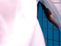 18, デカパイ, 茶髪の, 女, フェティッシュ, プール, オッパイの, 水中