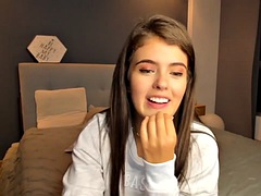 Tussi, Braunhaarige, Süss, Latina, Masturbation, Solo, Titten, Netzkamera