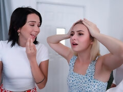 お尻, 舐める尻, ブロンド, フェラチオ, ダブル開発, グループ, オージー, ティーン