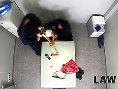 Law4k. teen doesnt understand why but cops bang her in security station