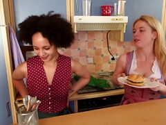 Inn Bitches! Caretaker Gets Two Juicy Slits To Fuck During His Snack Time!