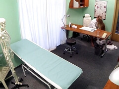 Long-haired nurse with fine ass gets boned by horny doctor