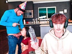 Arsch, Blasen, Braunhaarige, Hundestellung, Jungendliche (18+), Titten