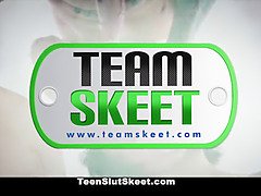 Anna Blaze's big tits and tight pussy get drilled by a hot pool boy