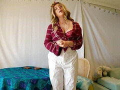 Amerikaans, Kont, Grote kont, Blond, Sperma, Gezin, Huisgemaakt, Rijden