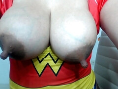 Amateur, Nana, Gros seins, Plantureuse, Mignonne, Fille latino, Mamelons, Solo