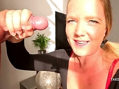 Blondine, Spermaladung, Schmuddelige sprache, Niederländisch, Weibliche domination, Hd, Wichsen, Pov