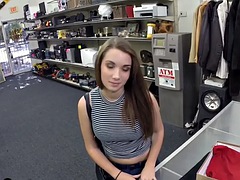 Pawnshop big white cock boss drills 19yo slut client bae