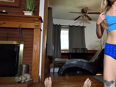 Small tits stepson rides his stepdads dick POV after yoga