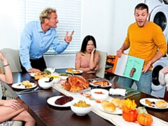 Grote lul, Pijpbeurt, Hondjeshouding, 1 man 2 vrouwen, Natuurlijke tieten, Gezichtspunt, Mager, Tiener