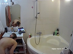 素人, シャワー, 一人