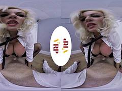 3d, デカパイ, ブロンド, フェラチオ, 熟年, 淫乱熟女, 現実, オッパイの