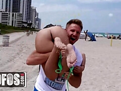 ビーチ, ブロンド, フェラチオ, 女 人男 人, 乳首, ヌーディスト, 剃毛, オッパイの