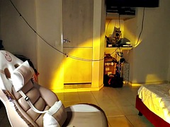 美女, デカパイ, 黒人, 黒人, オナニー, 一人, オッパイの, ウェブカメラ