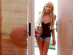 Ally Ann fucking in the kitchen counter with her innie pussy