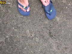 茶髪の, オナニー, アウトドア, 公共, ゴックンする