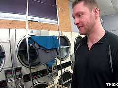 Jenna J. Foxx gets her ebony butt drilled in the laundromat by a thick thickumz