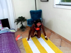 Slaapkamer, Zwart, Bruinharig, Sperma shot, Zwart, Sperma in gezicht, Brillen, Mager