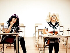 デカパイ, 指いじり, キス, レズビアン, なめる, オナニー, オマンコ, オッパイの