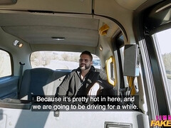 Black-Haired Vixen's Huge Curves Ignite Taxi Passion Play