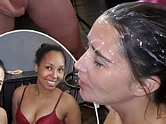 素人, フェラチオ, イギリス人, 茶髪の, イく瞬間, グループ, 手コキする, 異人種間